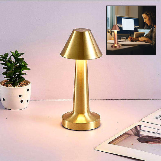 Led Lamp With Touch Control Decorative Desk Lamp Portable Metal Led Table Lamp Usb Rechargeable 3 Color 3 Levels Brightness Dimmable Eye Protection Modern Lamp For Home Decor Party Kids Room Bedroom (1 Pc)