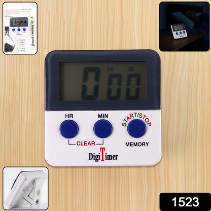 1523 Digital Kitchen Timer With Alarm  Stop Watch Timer For Kitchen  Kitchen Timer With Magnetic Stand Timer Clock For Study