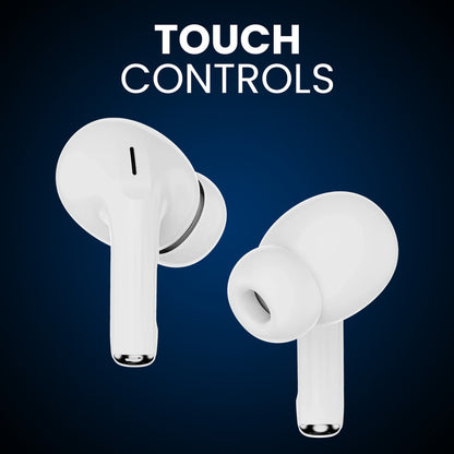 TecSox Alpha Smart Wireless Earbuds| IPX| 40hrs Best Low Latency TWS| Bluetooth Headset (White, True Wireless)